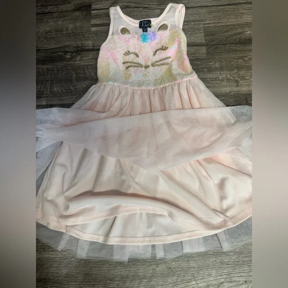 Pink and Gold Kids Dress - Picture 5 of 8